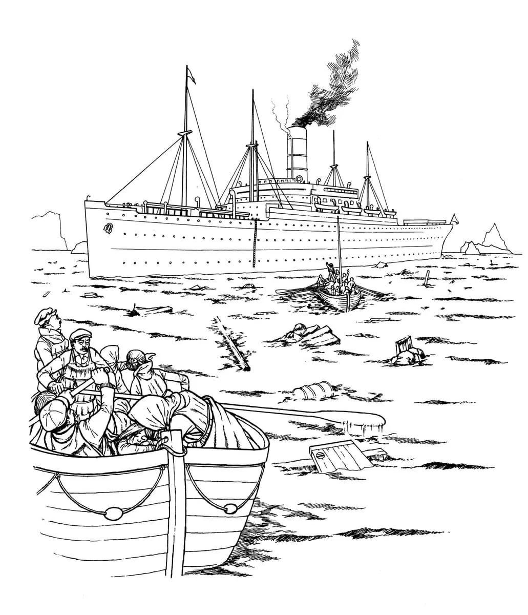 Çocuklar İçin Titanic Boyama Sayfaları 