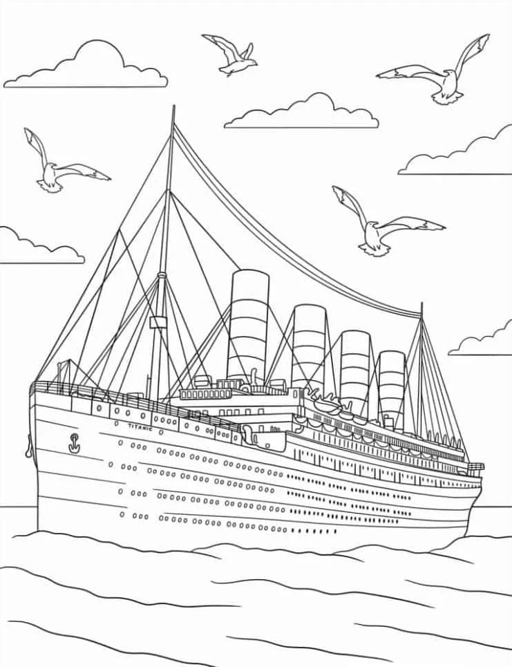 Çocuklar İçin Titanic Boyama Sayfaları 