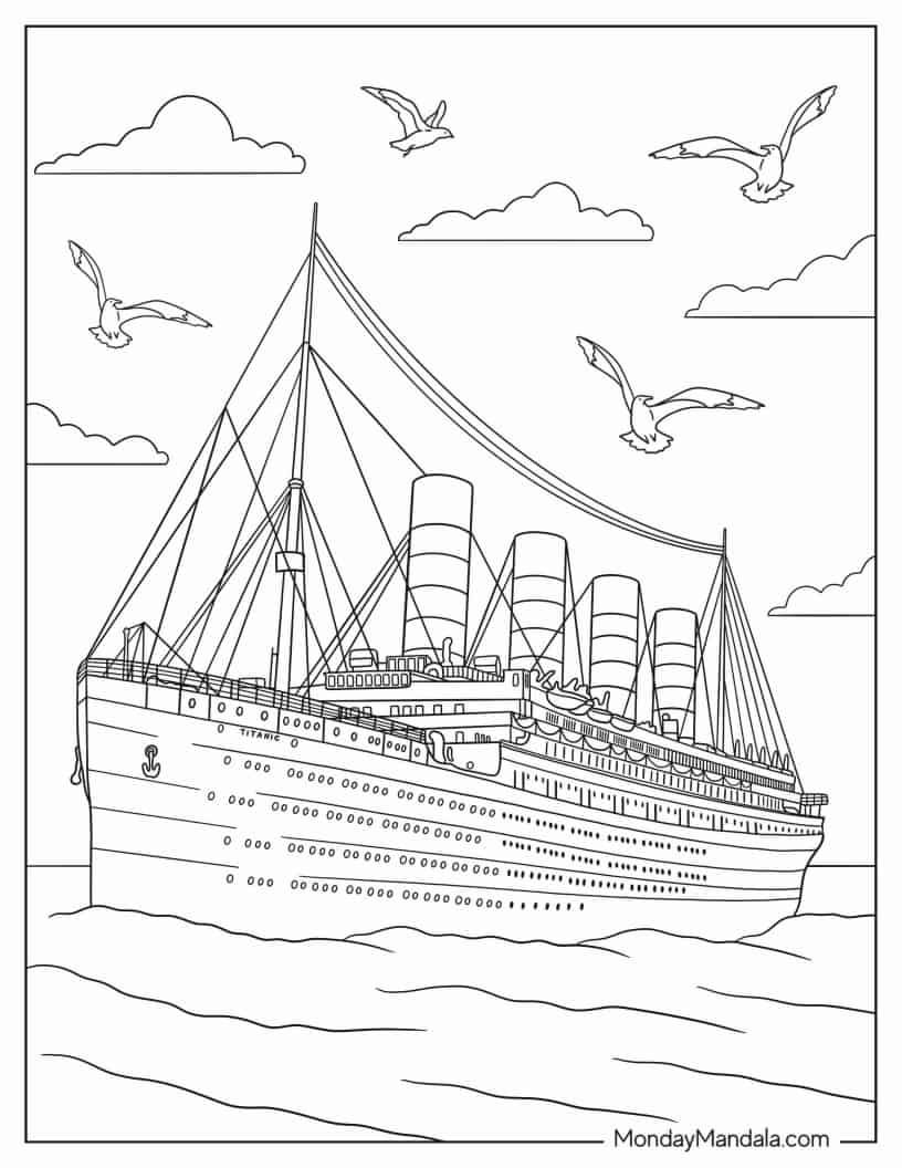 Çocuklar İçin Titanic Boyama Sayfaları 