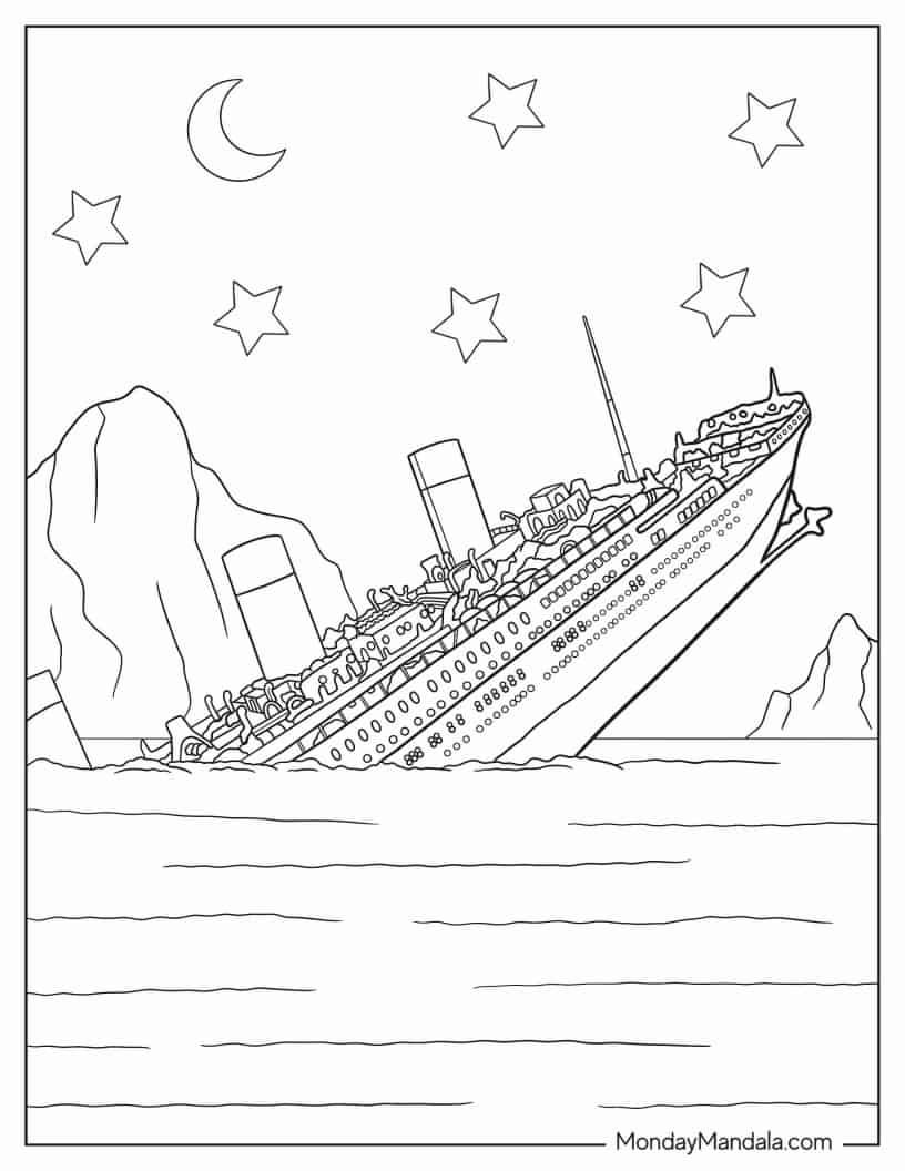 Çocuklar İçin Titanic Boyama Sayfaları 