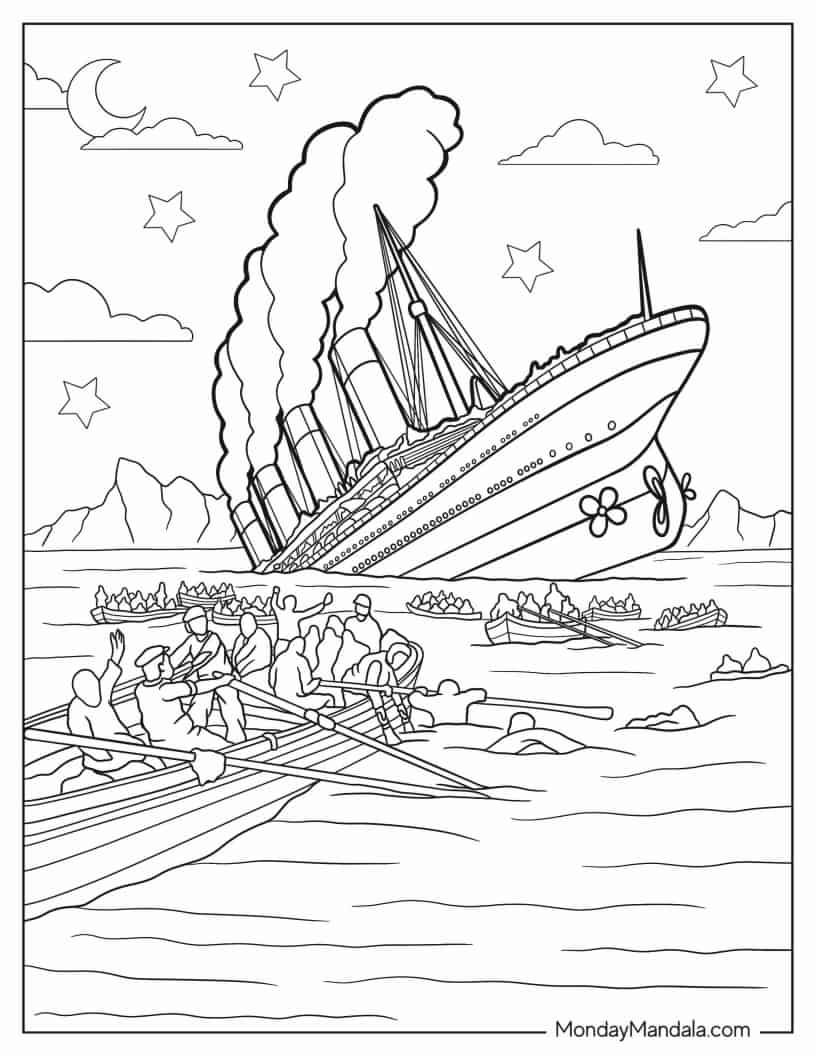 Çocuklar İçin Titanic Boyama Sayfaları 