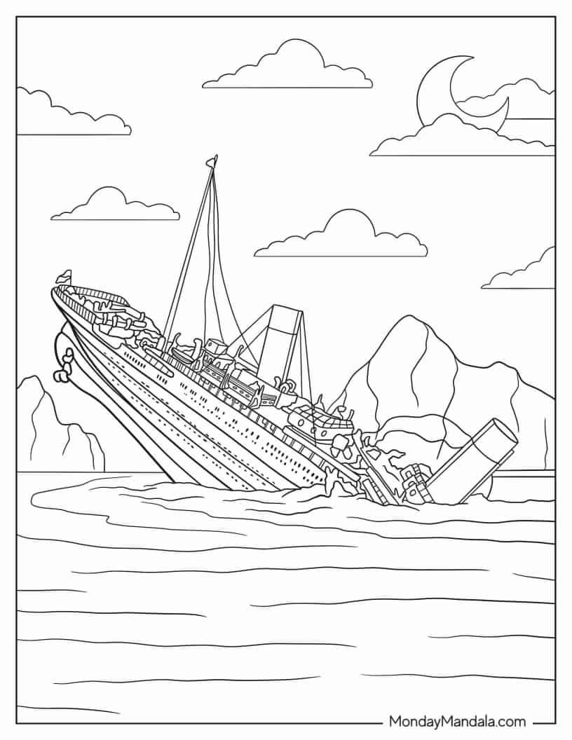 Çocuklar İçin Titanic Boyama Sayfaları 