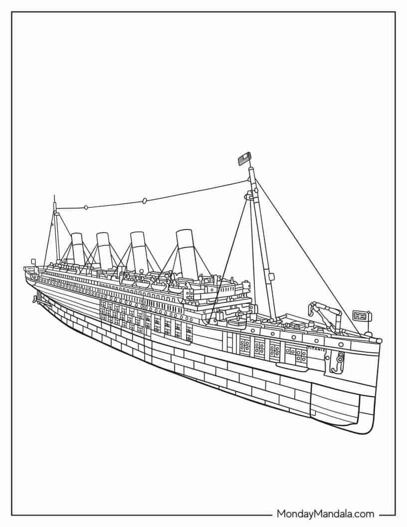 Çocuklar İçin Titanic Boyama Sayfaları 