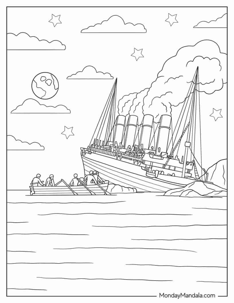 Çocuklar İçin Titanic Boyama Sayfaları 
