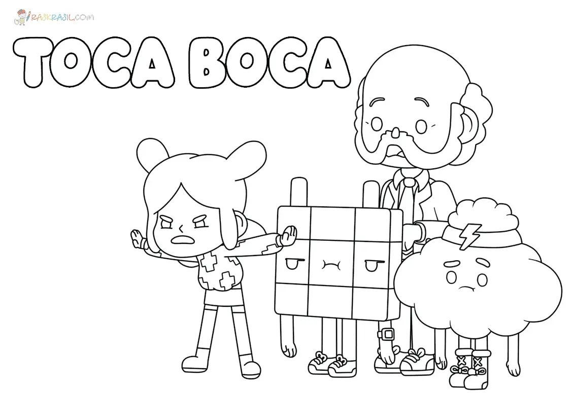 Çocuklar İçin Toca Boca Boyama Sayfaları 