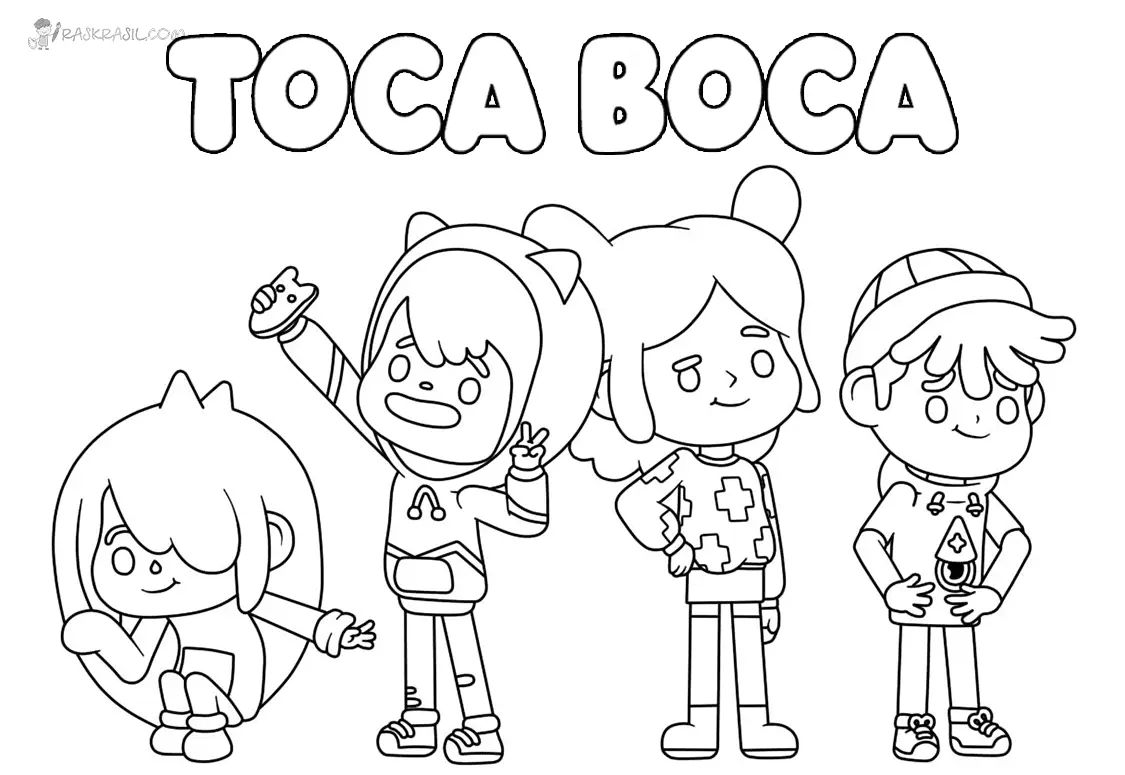 Çocuklar İçin Toca Boca Boyama Sayfaları 