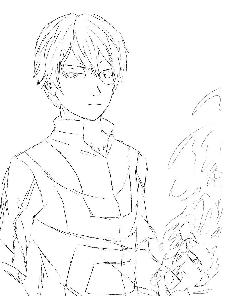 Çocuklar İçin Todoroki Boyama Sayfaları 