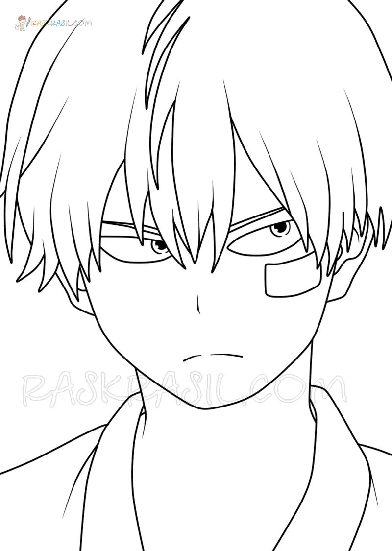 Çocuklar İçin Todoroki Boyama Sayfaları 
