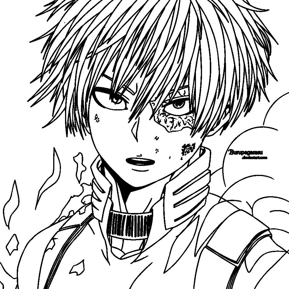 Çocuklar İçin Todoroki Boyama Sayfaları 