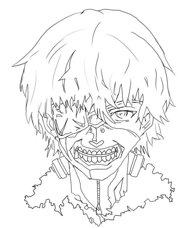 Çocuklar İçin Tokyo Ghoul Boyama Sayfaları 