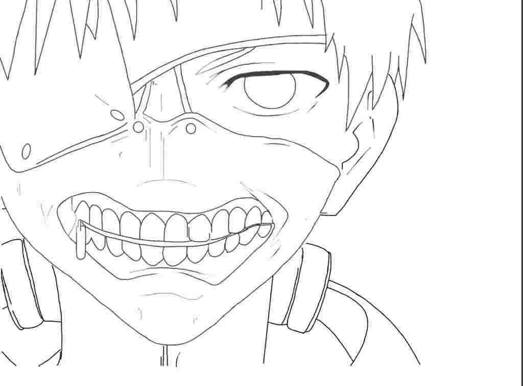 Çocuklar İçin Tokyo Ghoul Boyama Sayfaları 