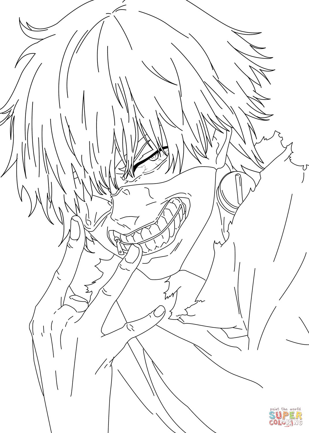 Çocuklar İçin Tokyo Ghoul Boyama Sayfaları 