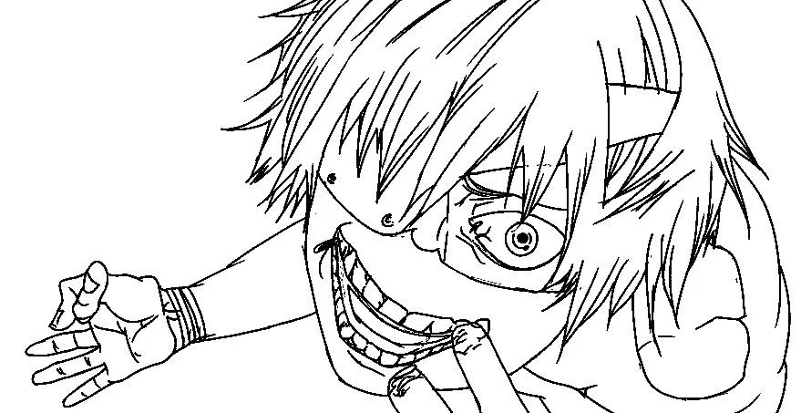 Çocuklar İçin Tokyo Ghoul Boyama Sayfaları 
