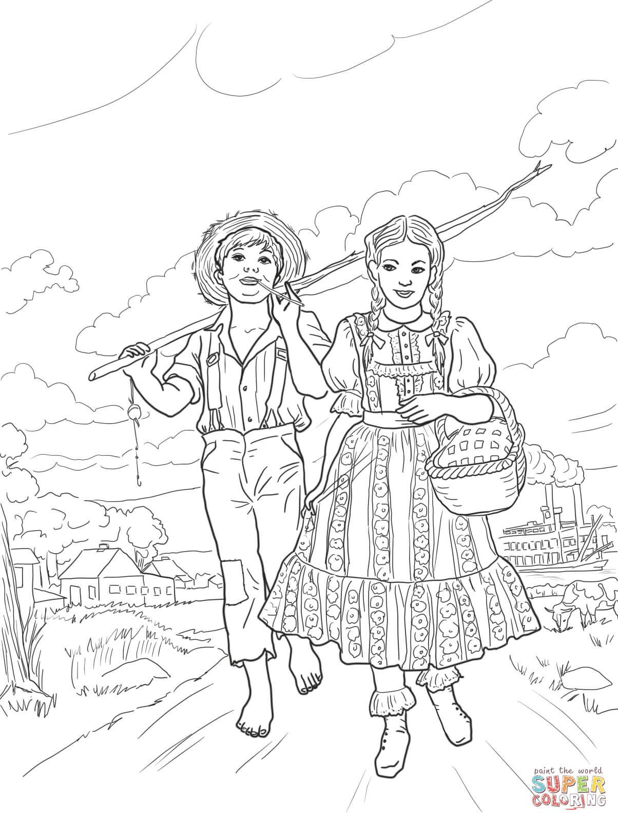Çocuklar İçin Tom Sawyer Boyama Sayfaları 