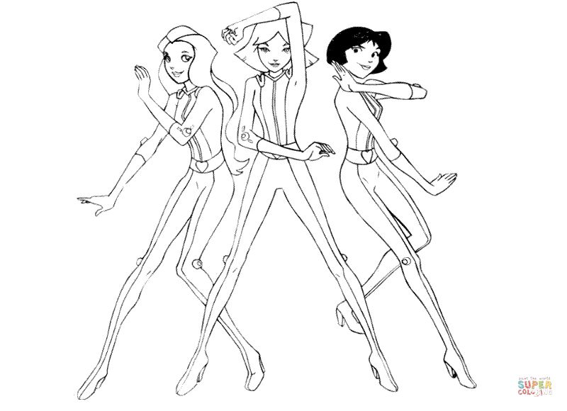Çocuklar İçin Totally Spies Boyama Sayfaları 