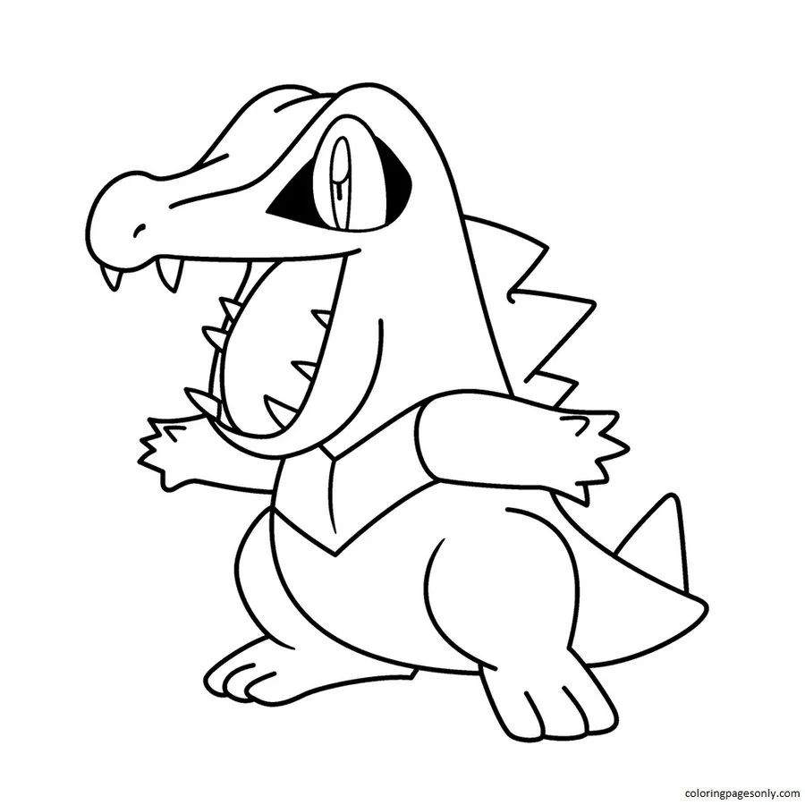 Çocuklar İçin Totodile Boyama Sayfaları 
