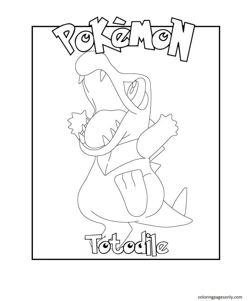 Çocuklar İçin Totodile Boyama Sayfaları 