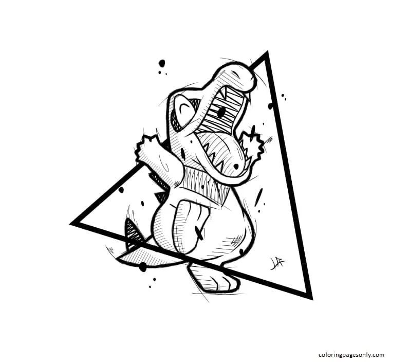 Çocuklar İçin Totodile Boyama Sayfaları 
