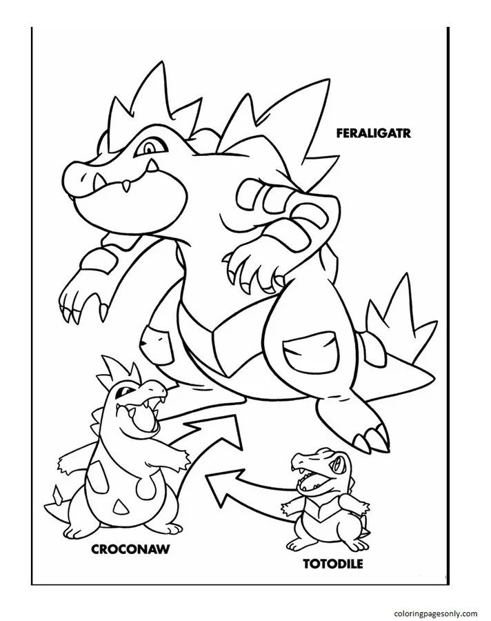 Çocuklar İçin Totodile Boyama Sayfaları 