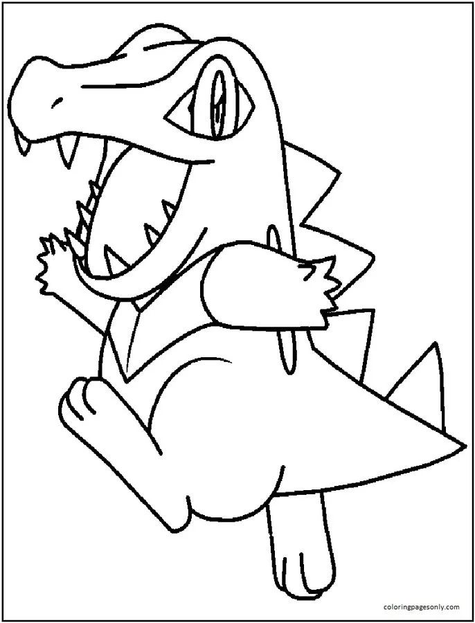 Çocuklar İçin Totodile Boyama Sayfaları 