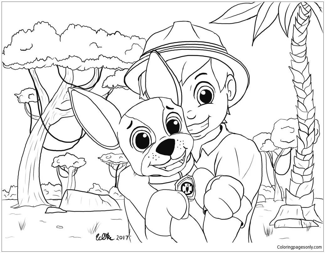 Çocuklar İçin Tracker Paw Boyama Sayfaları 