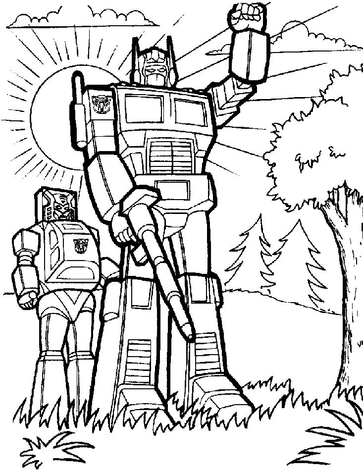 Çocuklar İçin Transformers Boyama Sayfaları 