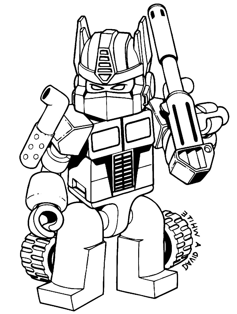 Çocuklar İçin Transformers Boyama Sayfaları 