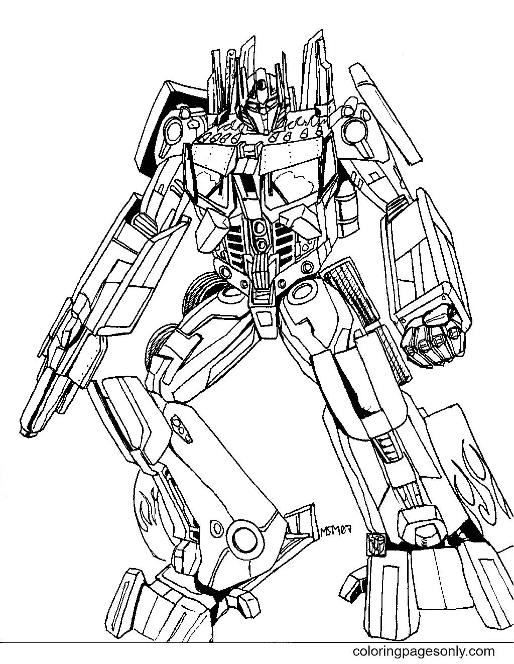 Çocuklar İçin Transformers Boyama Sayfaları 