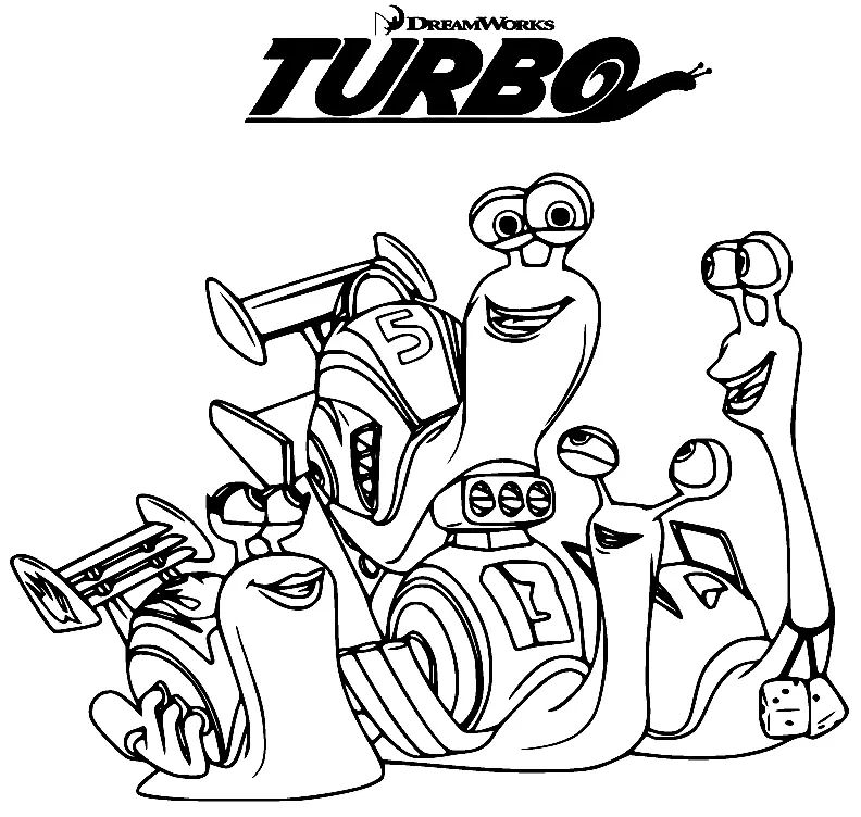 Çocuklar İçin Turbo Boyama Sayfaları 