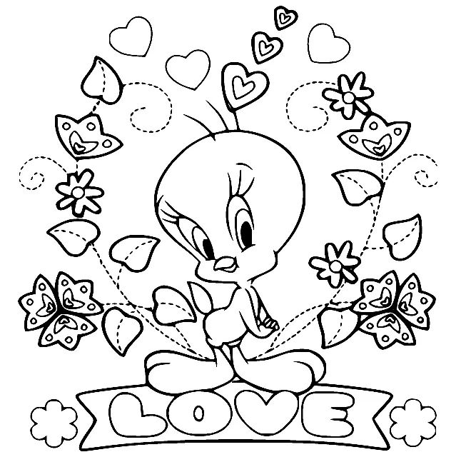 Çocuklar İçin Tweety Boyama Sayfaları 