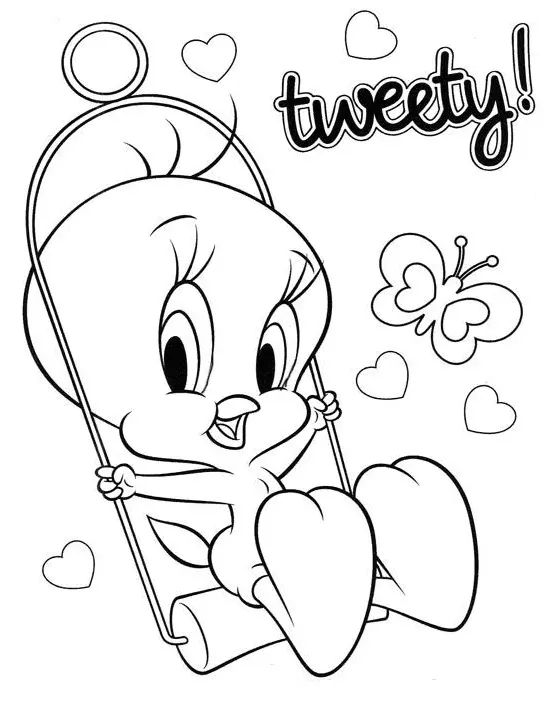 Çocuklar İçin Tweety Boyama Sayfaları 