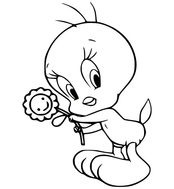 Çocuklar İçin Tweety Boyama Sayfaları 