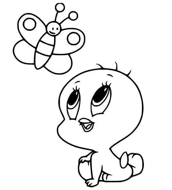 Çocuklar İçin Tweety Boyama Sayfaları 