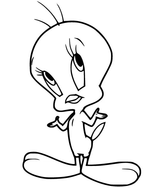 Çocuklar İçin Tweety Boyama Sayfaları 