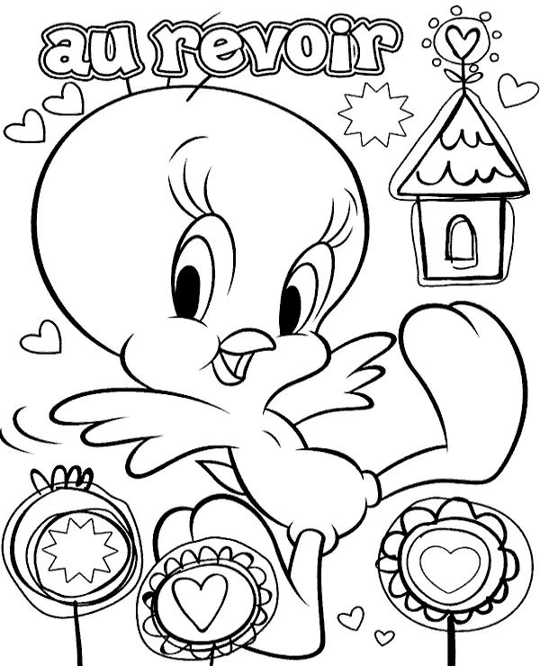 Çocuklar İçin Tweety Boyama Sayfaları 