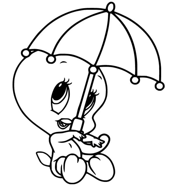 Çocuklar İçin Tweety Boyama Sayfaları 