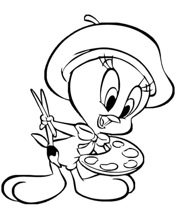 Çocuklar İçin Tweety Boyama Sayfaları 