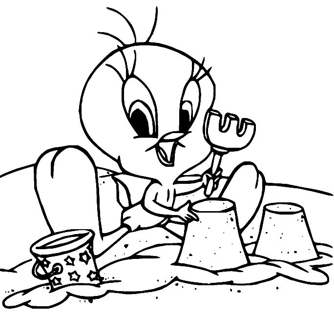 Çocuklar İçin Tweety Boyama Sayfaları 