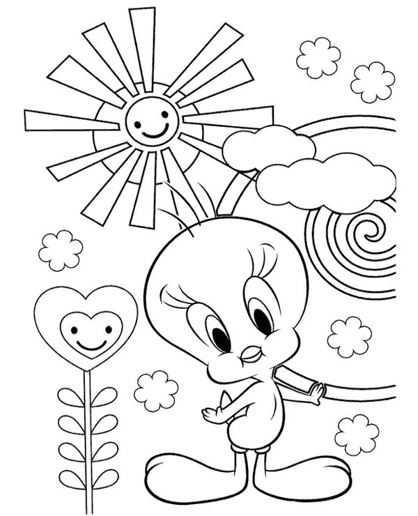 Çocuklar İçin Tweety Boyama Sayfaları 