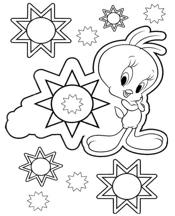 Çocuklar İçin Tweety Boyama Sayfaları 