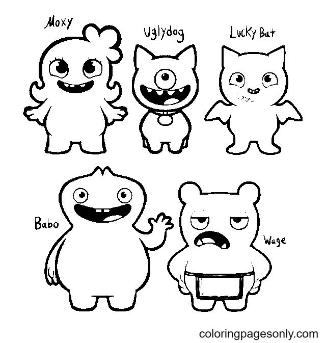 Çocuklar İçin Uglydolls Boyama Sayfaları 