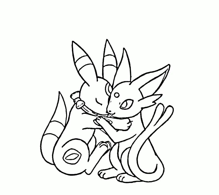 Çocuklar İçin Umbreon Boyama Sayfaları 