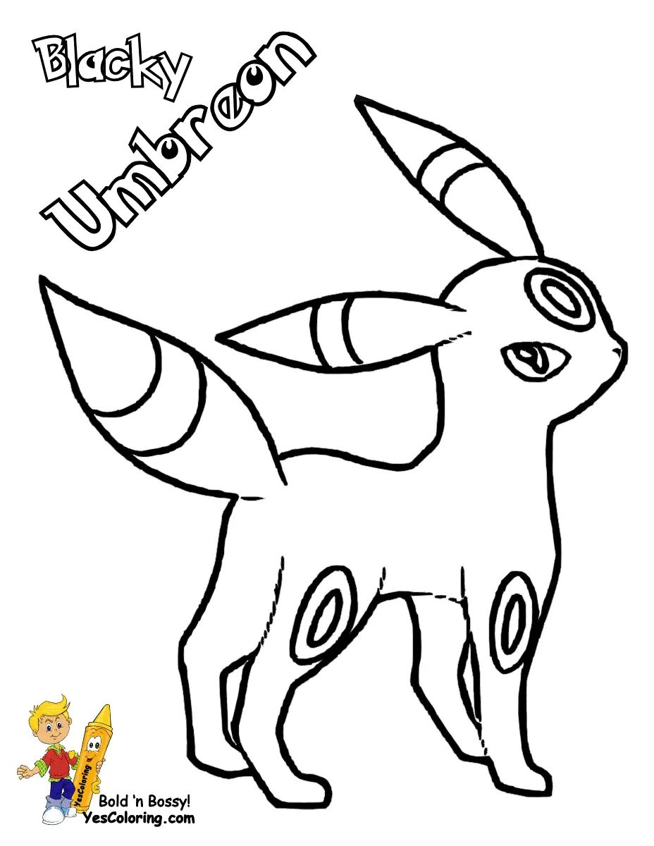 Çocuklar İçin Umbreon Boyama Sayfaları 