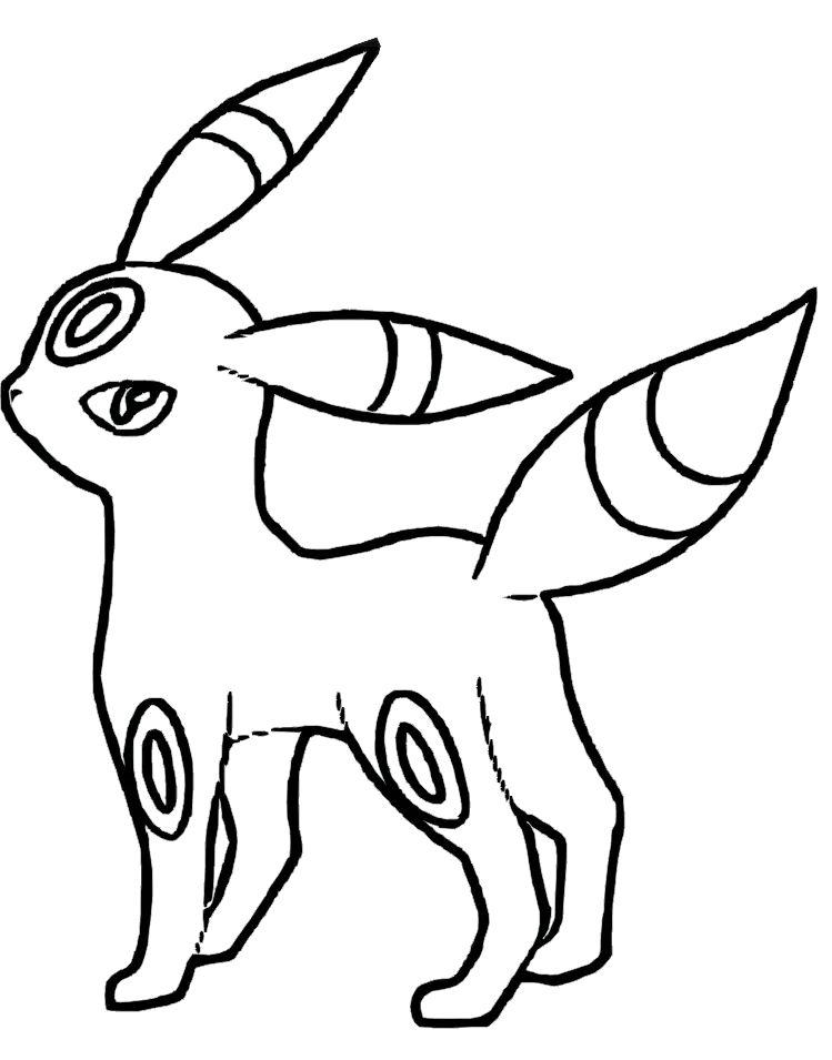 Çocuklar İçin Umbreon Boyama Sayfaları 