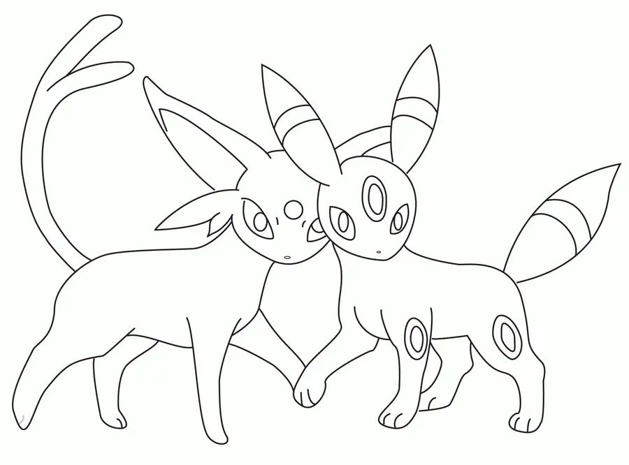 Çocuklar İçin Umbreon Boyama Sayfaları 