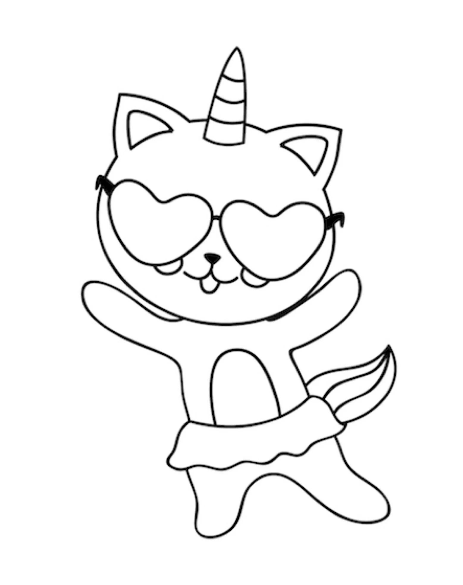 Çocuklar İçin Unicorn Kedi Boyama Sayfaları 
