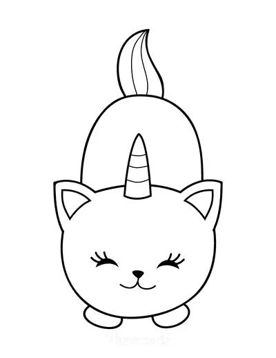 Çocuklar İçin Unicorn Kedi Boyama Sayfaları 