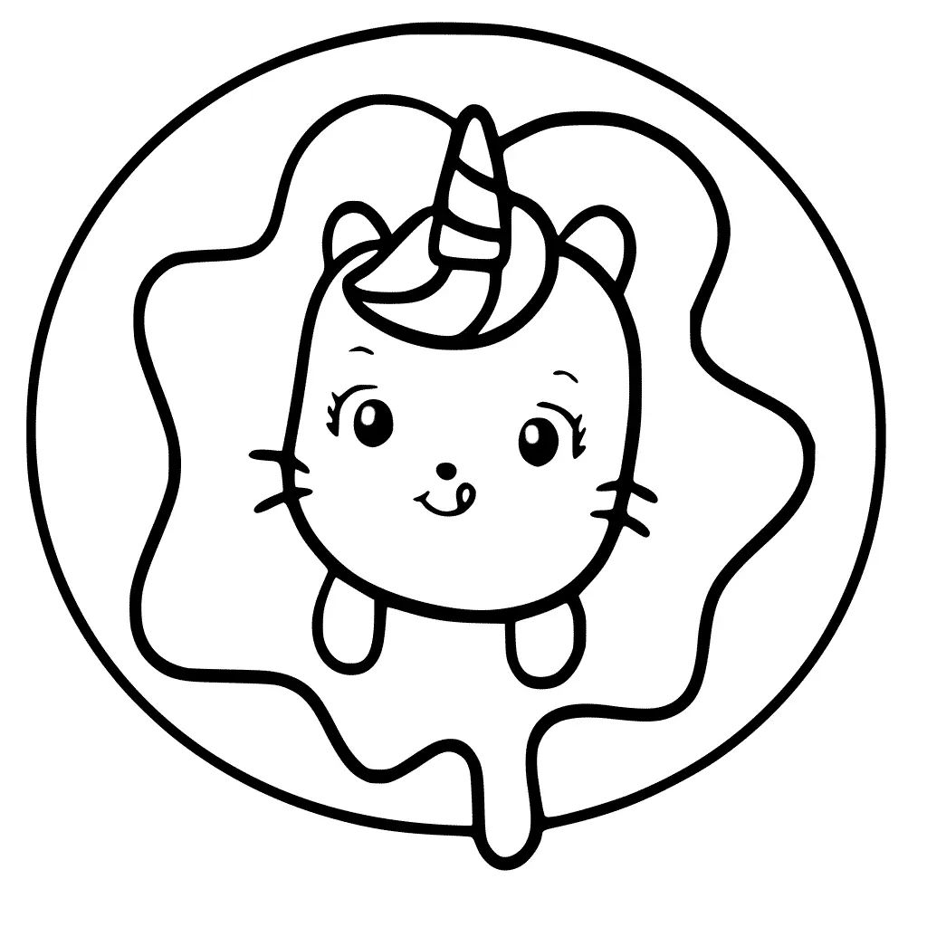 Çocuklar İçin Unicorn Kedi Boyama Sayfaları 