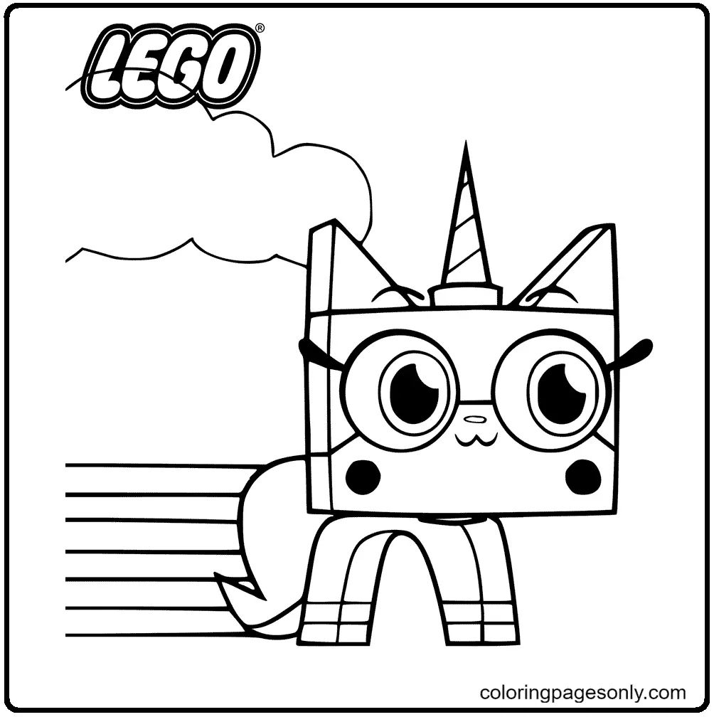 Çocuklar İçin Unicorn Kedi Boyama Sayfaları 