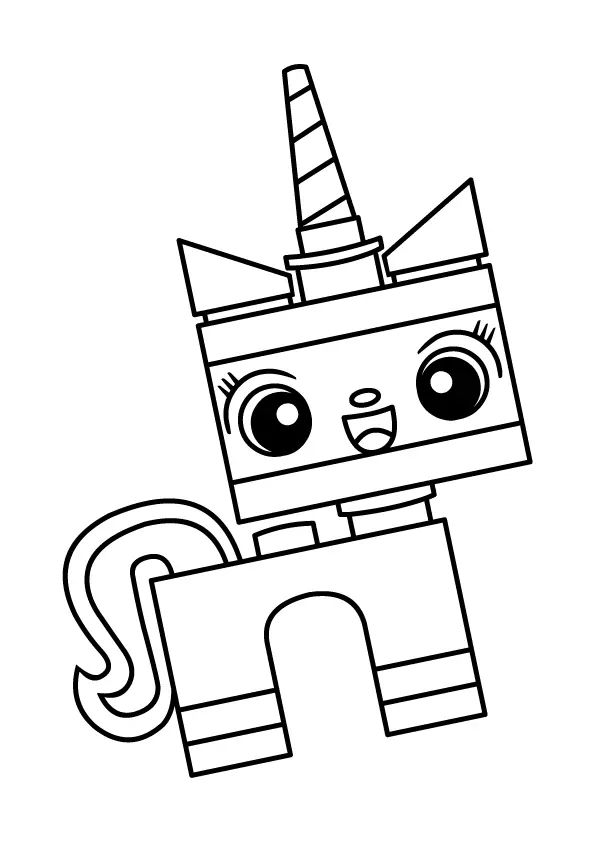 Çocuklar İçin Unicorn Kedi Boyama Sayfaları 